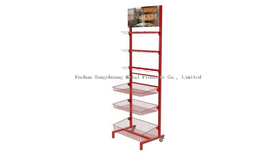 Siêu thị và cửa hàng Quầy trưng bày thực phẩm có ba giỏ Kẹo Đồ ăn nhẹ Giá trưng bày thực phẩm có quảng cáo
