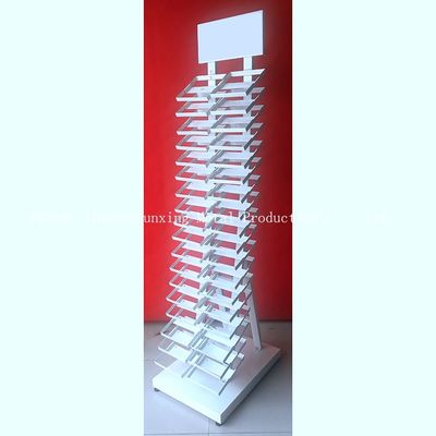 2050mm Chiều cao 320 * 480 mm Giá trưng bày mẫu, Giá trưng bày bằng kính có màu trắng