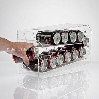 Giấy chứng nhận TUV hai lốp di động Hộp lưu trữ acrylic trong suốt cho đồ uống ， Giá đựng thức ăn đóng hộp bằng nhựa
