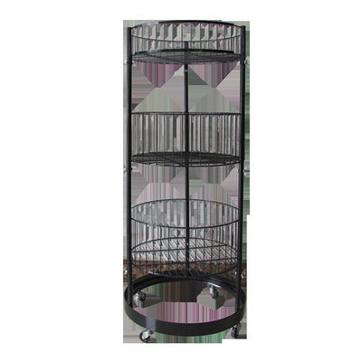 Kim loại đen Xi lanh 497mm Dia Giá trưng bày hàng tạp hóa 1080mm Hight