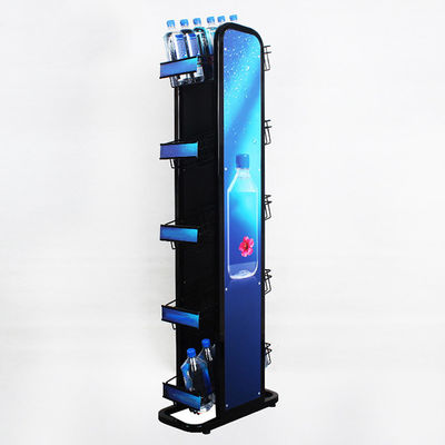 Giá đựng chai nước khoáng 5 tầng có logo kim loại 240W * 500L * 1450mmH