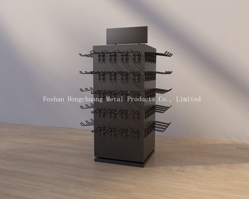Giấy chứng nhận TUV kim loại đen Nhiều lớp Giá đỡ bông tai, giá đỡ màn hình xoay có móc