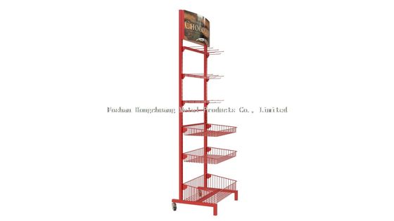 Siêu thị và cửa hàng Quầy trưng bày thực phẩm có ba giỏ Kẹo Đồ ăn nhẹ Giá trưng bày thực phẩm có quảng cáo