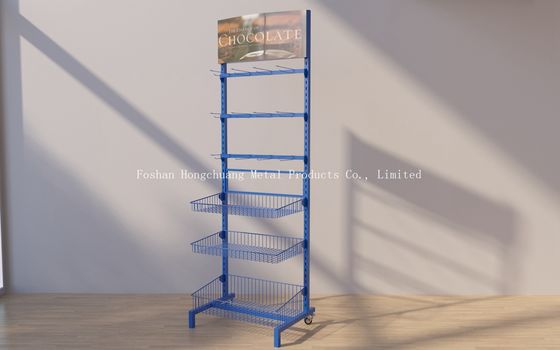 Siêu thị và cửa hàng Quầy trưng bày thực phẩm có ba giỏ Kẹo Đồ ăn nhẹ Giá trưng bày thực phẩm có quảng cáo