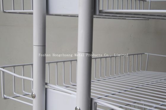 Giá trưng bày bằng kim loại khoai tây chiên tùy chỉnh với bốn giỏ dây Màu trắng