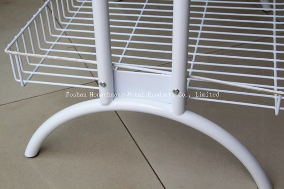 Giá trưng bày bằng kim loại khoai tây chiên tùy chỉnh với bốn giỏ dây Màu trắng
