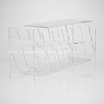 Giấy chứng nhận TUV hai lốp di động Hộp lưu trữ acrylic trong suốt cho đồ uống ， Giá đựng thức ăn đóng hộp bằng nhựa
