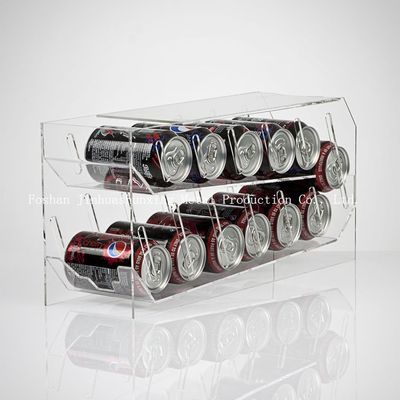 Giấy chứng nhận TUV hai lốp di động Hộp lưu trữ acrylic trong suốt cho đồ uống ， Giá đựng thức ăn đóng hộp bằng nhựa