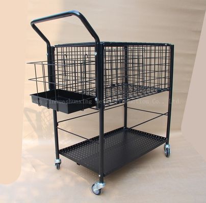800mm Cao 370mm Rộng Rộng để chứa Dụng cụ Thể thao Xe đẩy bóng Xe đẩy dạy tennis 325, Màu đen