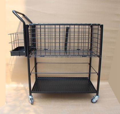 800mm Cao 370mm Rộng Rộng để chứa Dụng cụ Thể thao Xe đẩy bóng Xe đẩy dạy tennis 325, Màu đen