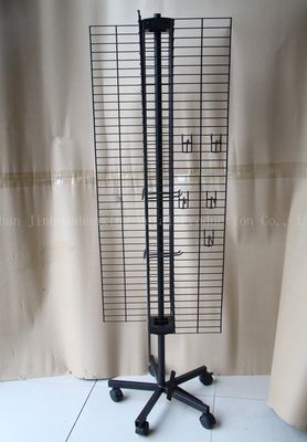 Giá đỡ màn hình xoay bốn mặt W500mm H1800mm ， Giá trưng bày phụ kiện điện thoại di động có móc