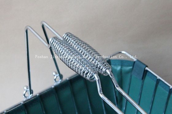 Màu xanh lá cây W215mm L285mm Rổ dây cho phòng tắm, Kicthen có tay cầm ， Đế, Túi vải