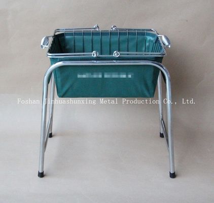 Màu xanh lá cây W215mm L285mm Rổ dây cho phòng tắm, Kicthen có tay cầm ， Đế, Túi vải