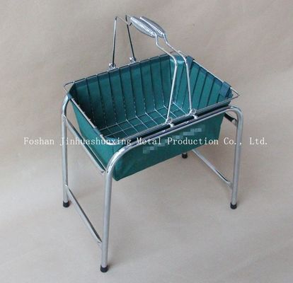 Màu xanh lá cây W215mm L285mm Rổ dây cho phòng tắm, Kicthen có tay cầm ， Đế, Túi vải