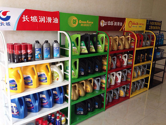 Giá kệ tùy chỉnh siêu thị Phụ kiện ô tô Giá trưng bày Màu xanh lá cây Vàng Trắng