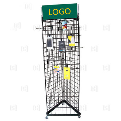 3 mặt lưới tam giác lưới điện siêu thị Kệ trưng bày có logo và bánh nướng