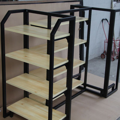 Chiều sâu 400mm Chiều cao 800mm Kệ kim loại và gỗ công nghiệp cho siêu thị