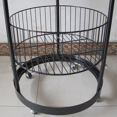 Kim loại đen Xi lanh 497mm Dia Giá trưng bày hàng tạp hóa 1080mm Hight