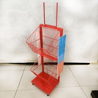 Dây lưới Màu đỏ Chiều dài 400mm Giá trưng bày siêu thị cho kẹo bánh quy