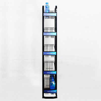 Giá đựng chai nước khoáng 5 tầng có logo kim loại 240W * 500L * 1450mmH