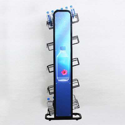Giá đựng chai nước khoáng 5 tầng có logo kim loại 240W * 500L * 1450mmH