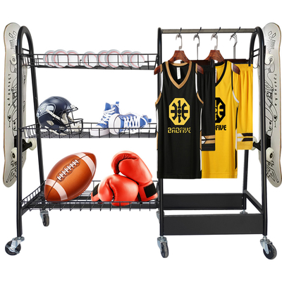15kg / lớp Giá lưu trữ thiết bị thể thao Kệ bóng bầu dục có bánh xe