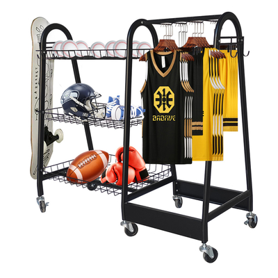 15kg / lớp Giá lưu trữ thiết bị thể thao Kệ bóng bầu dục có bánh xe