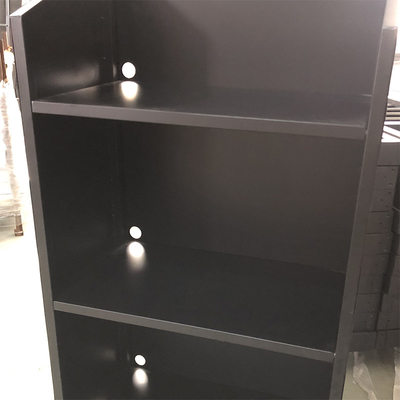3 tầng Bếp nấu ăn màu đen Giá trưng bày siêu thị Kệ nhôm có thể điều chỉnh