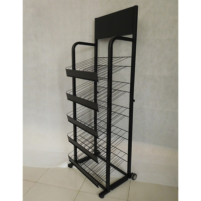 Kệ trưng bày siêu thị đồ uống 4 tầng có bánh xe
