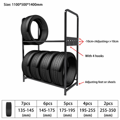 Hai tầng Lốp xếp chồng Cửa hàng Cửa hàng Xe tải Xe máy Lốp ô tô Giá đỡ có bánh xe